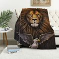thumbnail image 1 of ONETECH  Christian Lion Blanket Lion Eagle Throw Blankets Cozy Flannel Blanket Plush Lightweight Bedding Blanket Lion Gifts Stuff for Men Women Boys Girls Teens for Couch Sofa Bed, 1 of 6