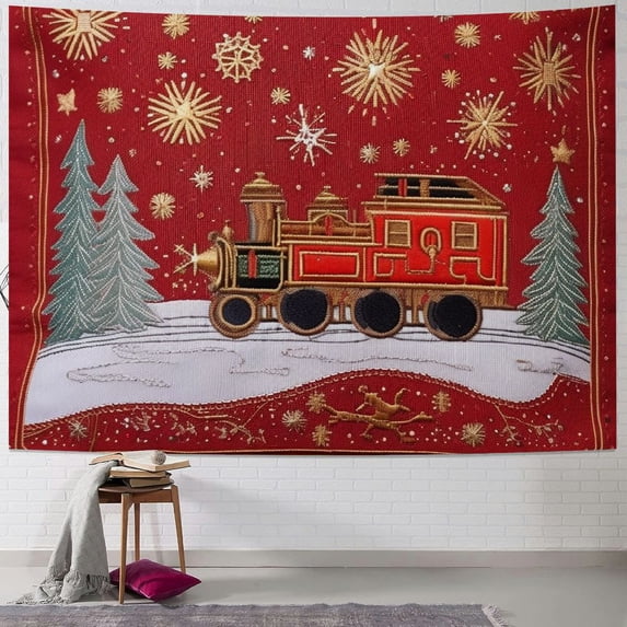 ONETECH Christmas Tree Snowflakes Tapestry Home Decor Wall Hanging Dormitory Decoration Bed Sheet Tablecloth Curtain Picnic Sheet 40x30inch