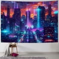 thumbnail image 1 of ONETECH City Street View Tapestry Music Wall Decoration Colorful Futuristic Punk Wall Hanging Wall Hanging Aesthetics Art Indoor And Outdoor Home Decoration 60x50inch, 1 of 6