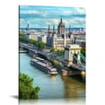 thumbnail image 1 of ONETECH  Cityscape Canvas Wall Art - Chain Bridge on Danube River in Budapest City Pictures Print on Canvas Hungary Skyline Modern Artwork for Home Decor Stretch Framed Ready to Hang, 1 of 4