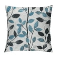 thumbnail image 1 of ONETECH  Classical Jacquard Teal Leaf Pattern Square Decorative Throw Pillow Case Cushion Cover, 1 of 5