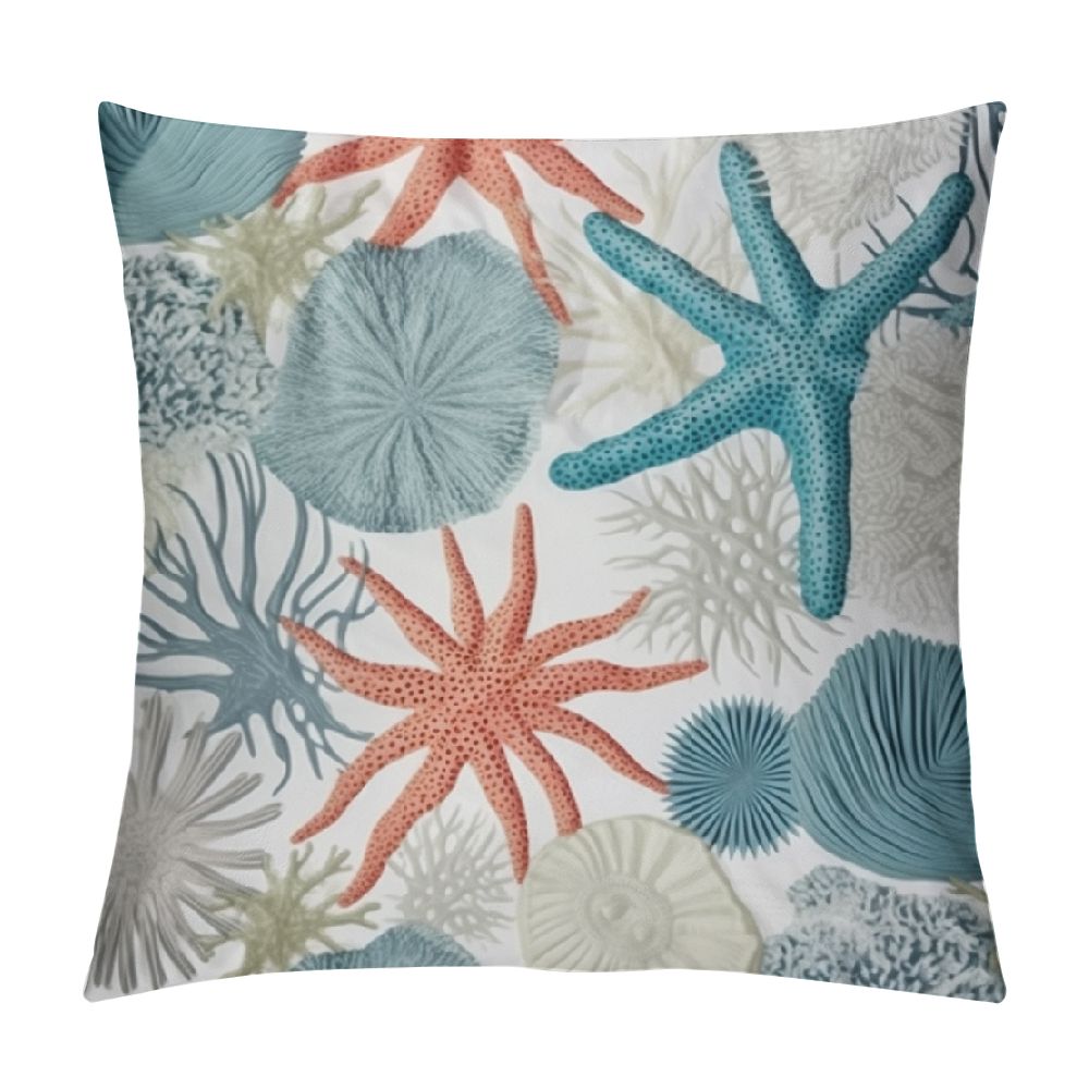 Coastal Throw Pillow Cover Summer Ocean Themed Pillow Covers