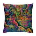 thumbnail image 1 of ONETECH Color Throw Pillow Cover Abstract Purple Pink Red Orange Golden Blue Chaotic Waves Colorful Rainbow Square Pillow Case Cushion Cover for Home Car Decorative, 1 of 5