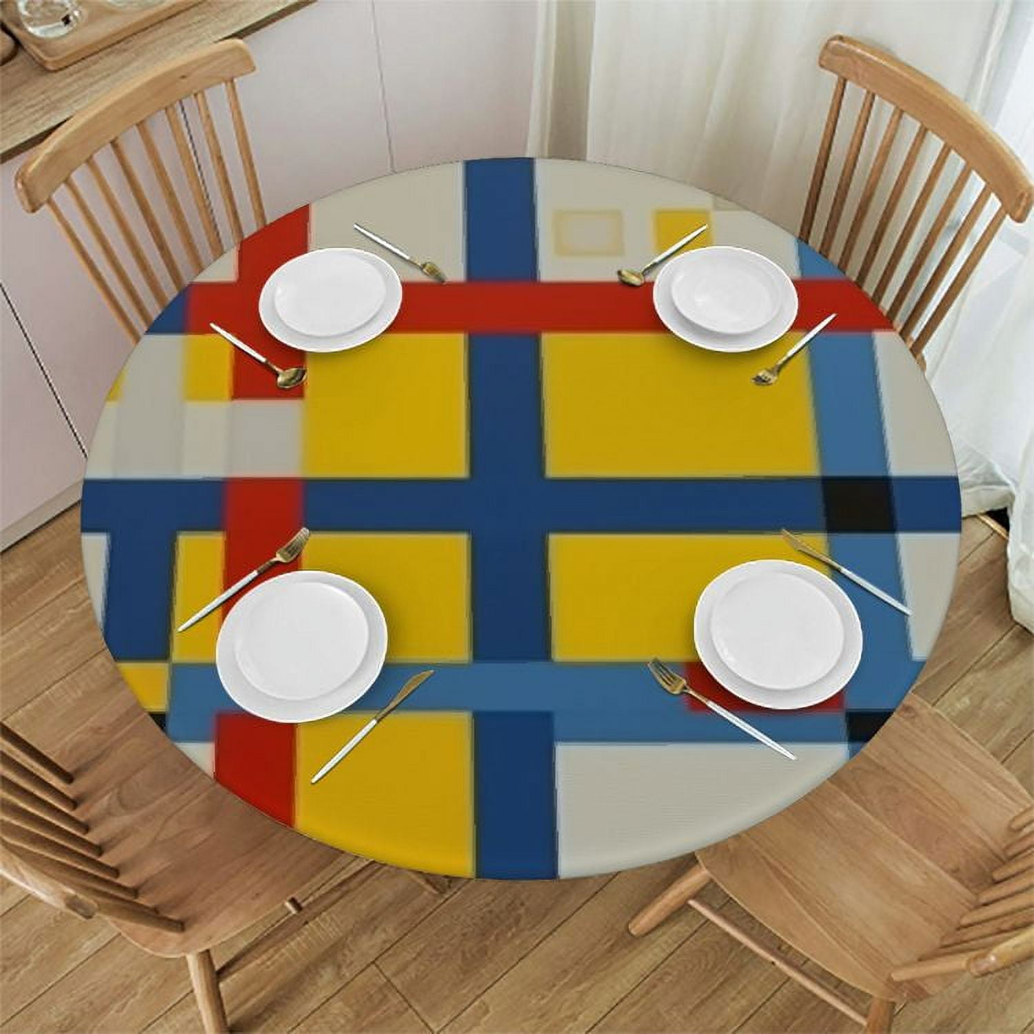 Colorful Abstract Piet Mondrian Boogie York City Tablecloth