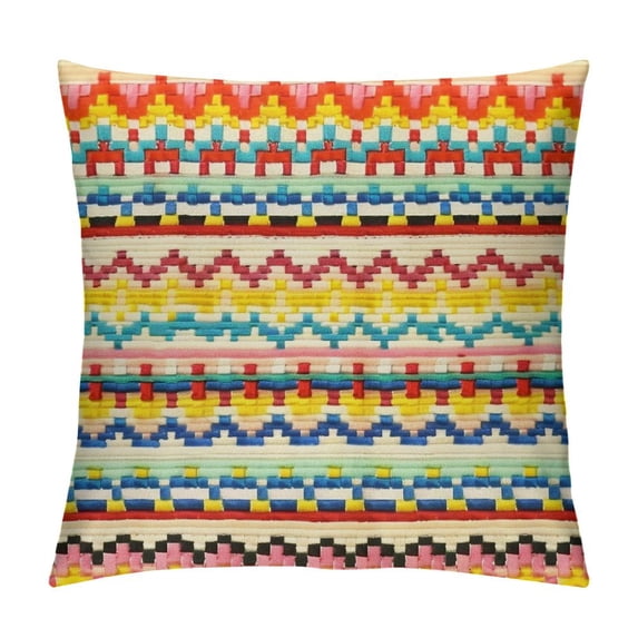 ONETECH Colorful Bohemian Throw Pillow Covers, Boho Pattern Decorative Throw Cushion Case, for Sofa and Living Room