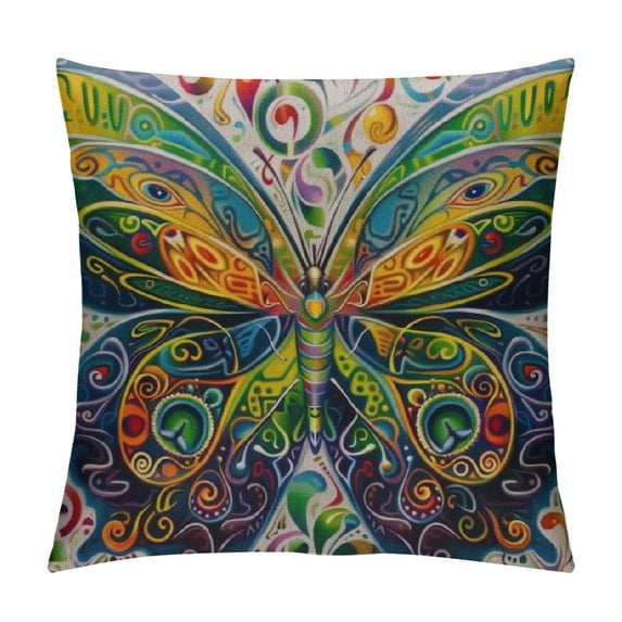 FUMJ Colorful Butterfly Decorative Throw Pillow Covers Farmhouse Cushion Cover for Home Couch Sofa Bench Decor