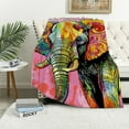 thumbnail image 1 of ONETECH  Colorful Elephant Blanket for Bed Dean Russo Elephant Throw Blanket for Women, Men and Kids Super Soft Plush Elephant Blanket Throw Blanket for Elephant Lovers, 1 of 6