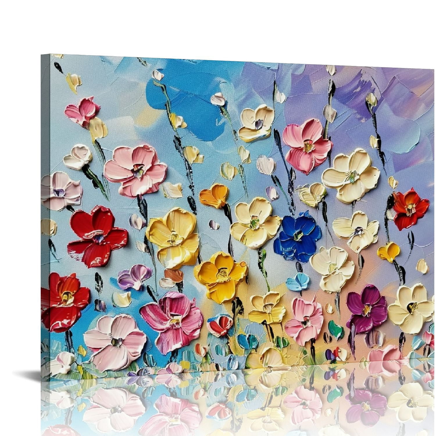 ONETECH Colorful Floral Canvas Wall Art 3D Flower Artwork Frameds ...