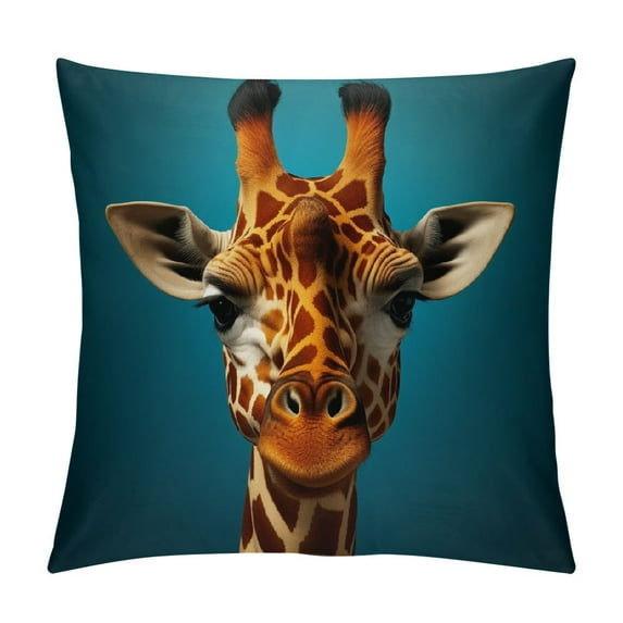 FUMJ Cozy Fleece Throw Pillow Cases Covers for Couch Bed Sofa Farmhouse Animal Skin Pattern Printed Both Sides Giraffe