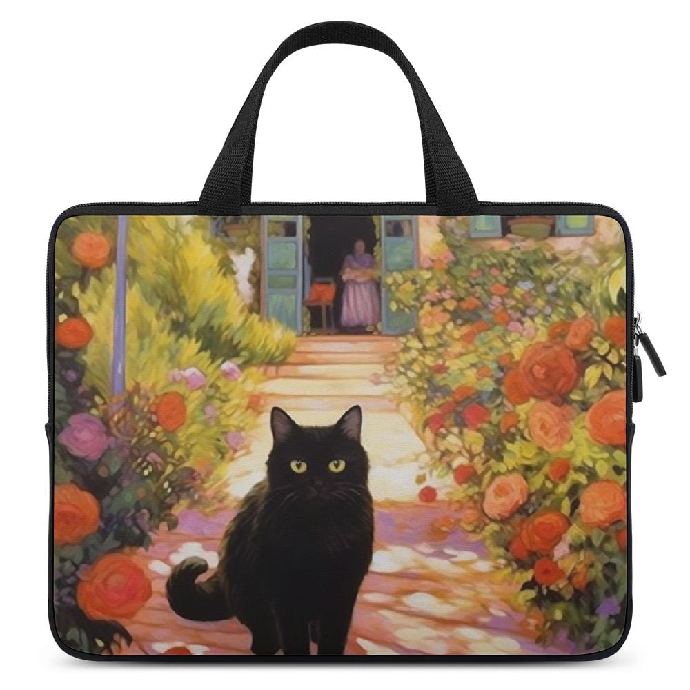 Cute Cat Diving Fabric Laptop Carrying Bag Tablet Cover