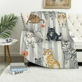thumbnail image 1 of ONETECH  Cute Cats Throw Blanket Ultra Soft Warm All Season Decorative Blankets for Bed Chair Car Sofa Couch Bedroom, 1 of 6