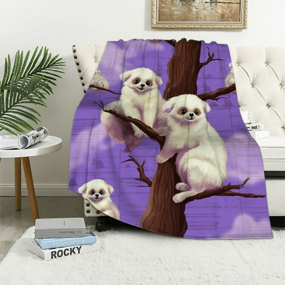 ONETECH Cute Golden Monkey Four Seasons Universal Facecloth Blanket Lightweight and Portable, for Bed Sofa Office Camping