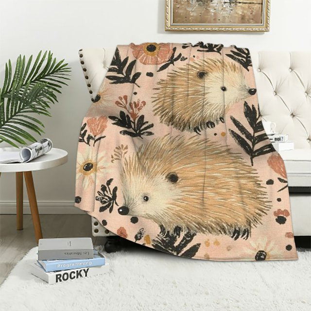 Cute Hedgehog Throw Blanket Ultra Soft, Plush, Lightweight