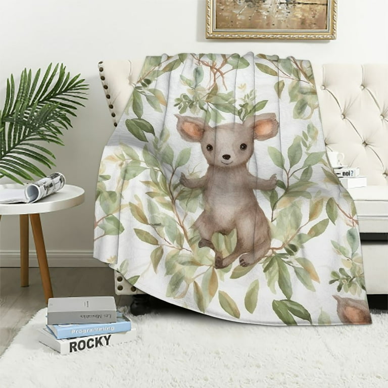 ONETECH Cute Kangaroo Baby Blanket for Boys and Girls Soft and Warm Toddler Newborn Receiving Blanket Unisex Swaddle Blanket for Crib Stroller