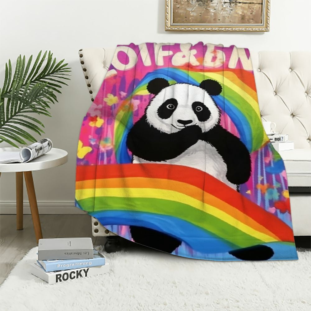 FUMJ Cute Panda Blanket Just A Girl Who Loves Panda Throw Blankets ...