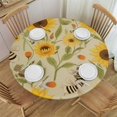 thumbnail image 1 of ONETECH Cute Spring Bee Round Table cover Washable Polyester Trim,Yellow Sunflower Kitchen Circle Table Cloth Cover Mat for Party Dinning Tabletop Wedding Home Decor, 1 of 7