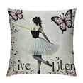 thumbnail image 1 of ONETECH  Dance Like No One Burlap Decorative Square Throw Pillow Case Cushion Cover for Couch Living Room, 1 of 5