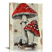 ONETECH Decor Vintage Mushroom Poster - Mushroom Wall Decor, Retro Mushroom Wall Art Prints, Cottagecore Room Decor Aesthetic, Earthy Dictionary Mushroom Picture for Home Bedroom