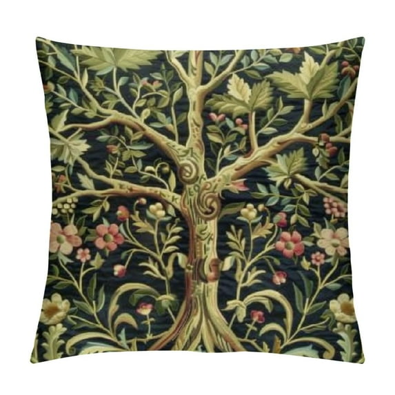 ONETECH Decorative Lumbar Pillow Covers William Morris Tree of Life Floral Vintage Art Throw Pillow Covers for Sofa
