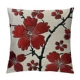 thumbnail image 1 of ONETECH Decorative Pillow Covers for Couch Red Branch Oriental Painting Plum Revival Blossom Floral Spring Beauty  China Chinese Decorative Square Pillow Covers for Couch, 1 of 5