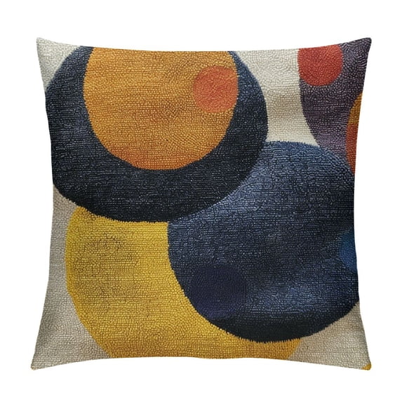 FUMJ Decorative Pillowcase, Boho Colored Throw Pillow Cover for Couch Sofa Bed Stylish Decor, Simple Textured Cushion , Square