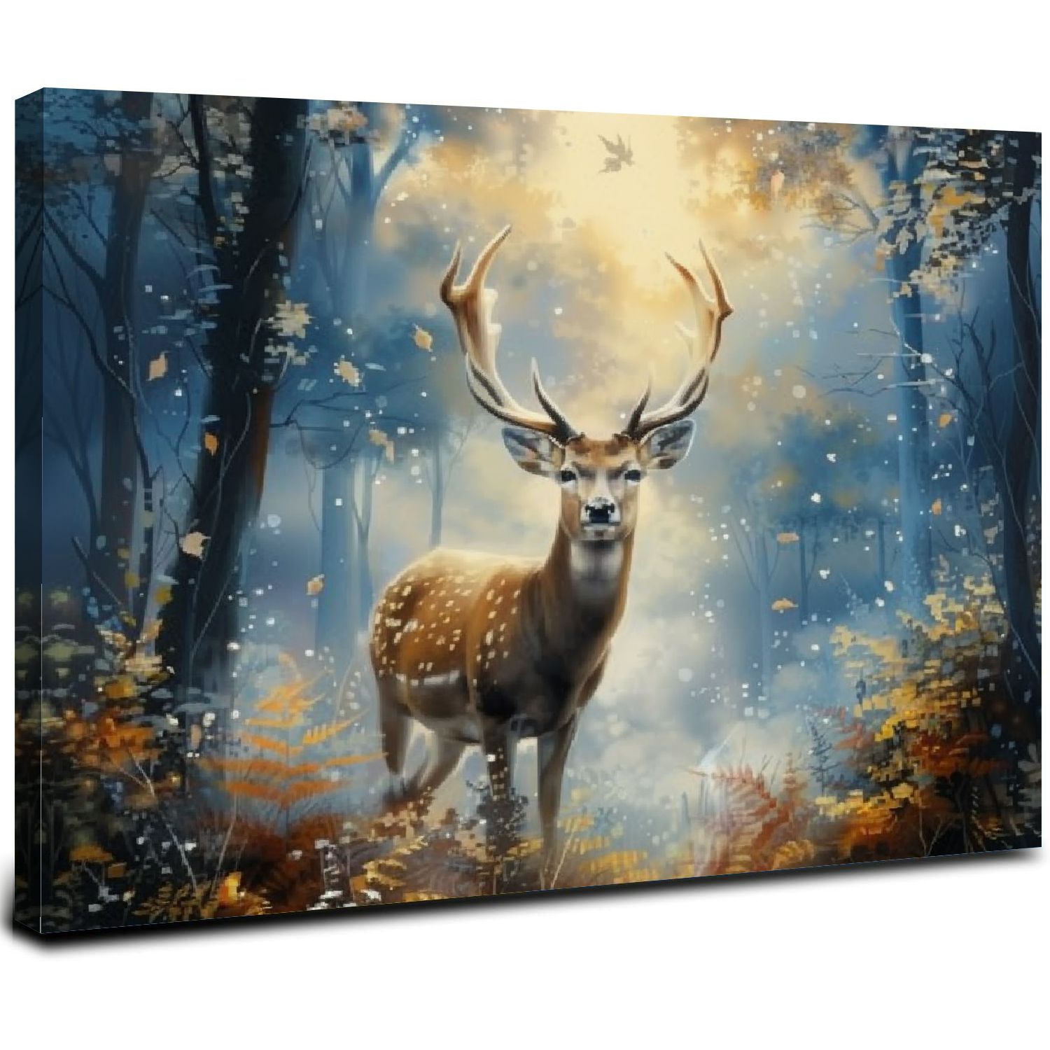 ONETECH Deer Wall Art for Living Room Wildlife Canvas Picture Elk Wall ...