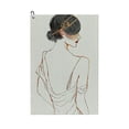 thumbnail image 1 of ONETECH Delicate Woman in Dress and Hat Golf Towel 24x16in Great Gift Idea 2PC, 1 of 7