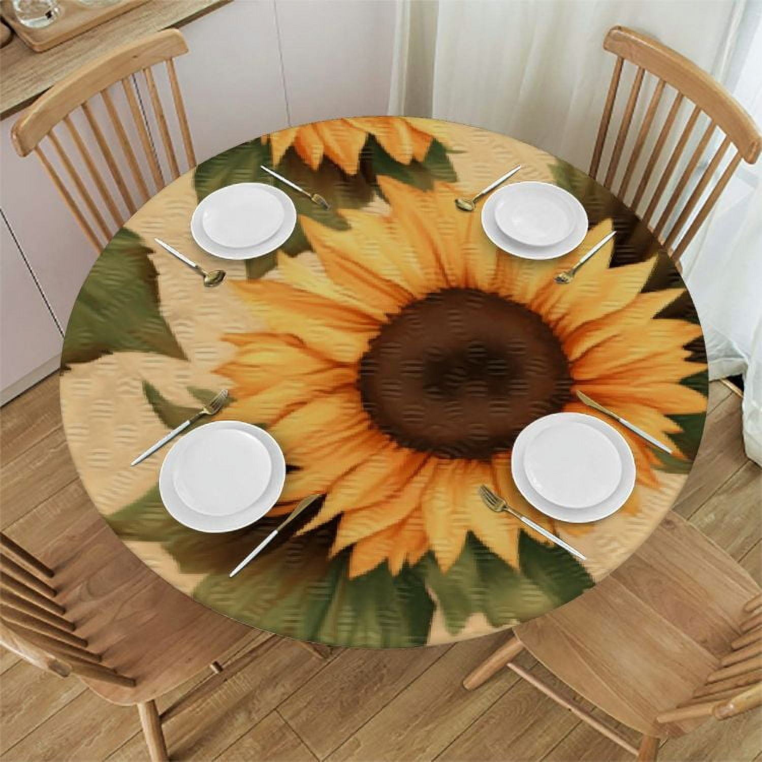 ONETECH Deluxe Elastic Edged Flannel Backed Fitted Table Cover ...