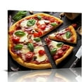 thumbnail image 1 of ONETECH Derkymo Food Canvas Wall Art Delicious Italian Pizza Served on Wooden Table Food Pictures Stretched Gallery Canvas Wraps Giclee Print for Kitchen Dinning Room Restaurant 16\x12\, 1 of 4