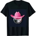 thumbnail image 1 of ONETECH Disco Ball Wearing Pink Cowboy Hat Club Retro T-Shirt, 1 of 3