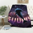 thumbnail image 1 of ONETECH Dolphin Blanket Gifts Cute Throw Blanket for Adults, Kids - Black Soft Plush Blankets for Couch, Sofa, 1 of 6