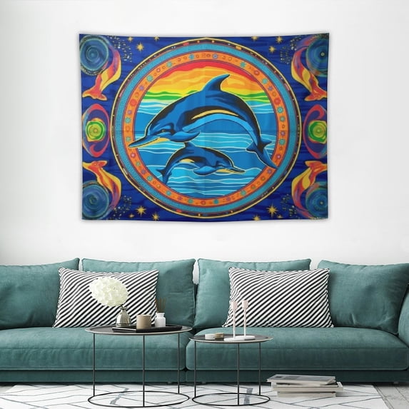 ONETECH Dolphin Celestial Night Day Tapestry