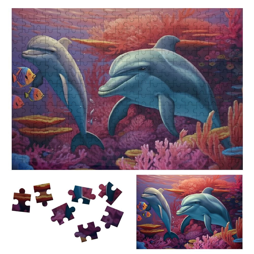 ONETECH Dolphins Corals Ocean Wooden Puzzle for Adults and Kids 300 PCS ...