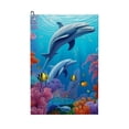 thumbnail image 1 of ONETECH Dolphins Corals Seaweeds Golf Towel Great Gift Idea 24x16in 2PC, 1 of 7