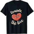 thumbnail image 1 of ONETECH Double The Love - Twins Twin Dad Twin Mom Sibling T-Shirt, 1 of 3