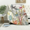 thumbnail image 1 of ONETECH  Dragonfly Sherpa Throw Blanket Soft Cozy Fluffy Flowers Fuzzy Blanket Caring Gift for Women &amp; Adults Botanical Weed Plush Blanket, 1 of 6