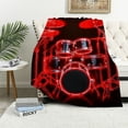 thumbnail image 1 of ONETECH Drum Kit Throw Blanket Boys Girls Rock Music Themed Throw Blanket Teens Red Black Musical Pattern Decor Sherpa Blanket for Bed Sofa Couch Bedroom Instruments Print Fuzzy BlanketThrow, 1 of 6