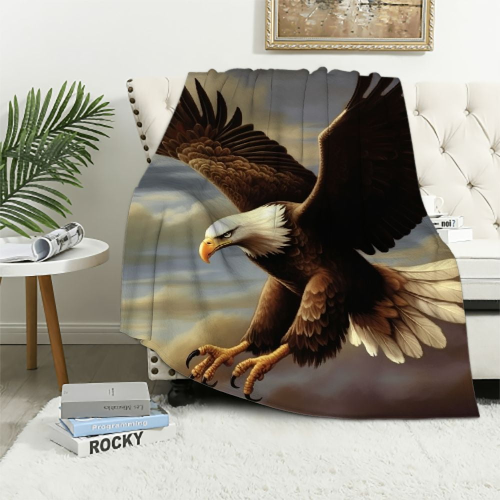 Eagle Red Pattern Print Blanket