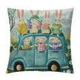 thumbnail image 1 of ONETECH  Easter Pillow Covers Easter Decorations for Home Bunny Truck Hello Peeps Hip Hop Spring Farmhouse Home Office Sofa Couch Bed Decoration, 1 of 5