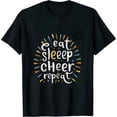 thumbnail image 1 of ONETECH Eat Sleep Cheer Repeat Funny Cheerleader Cheering Squad Gag T-Shirt, 1 of 3