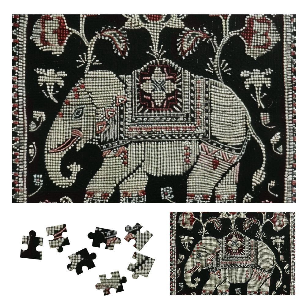 1000 Piece Wooden Jigsaw Puzzle For Adults - 'Highway Elephant' Art, Challenging Large Puzzle (29.6x19.7 In)