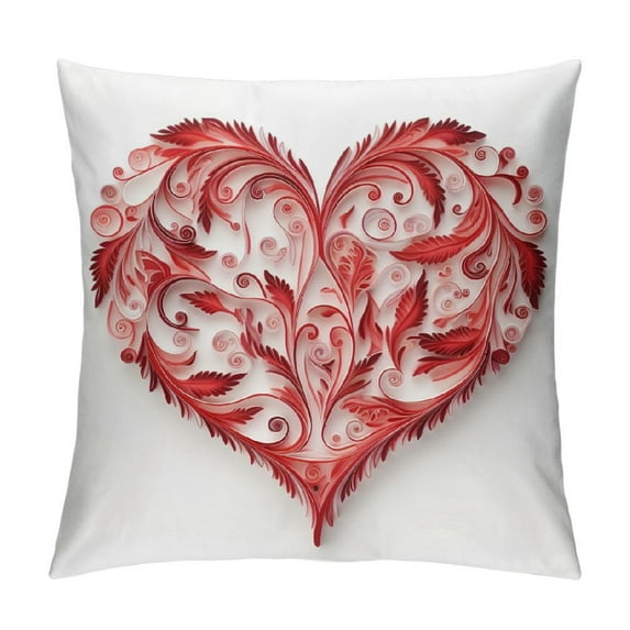 ONETECH Emotion Valentines Day Throw Pillow Covers Red Love Heart Home Decorations Cushion Case for Sofa Couch