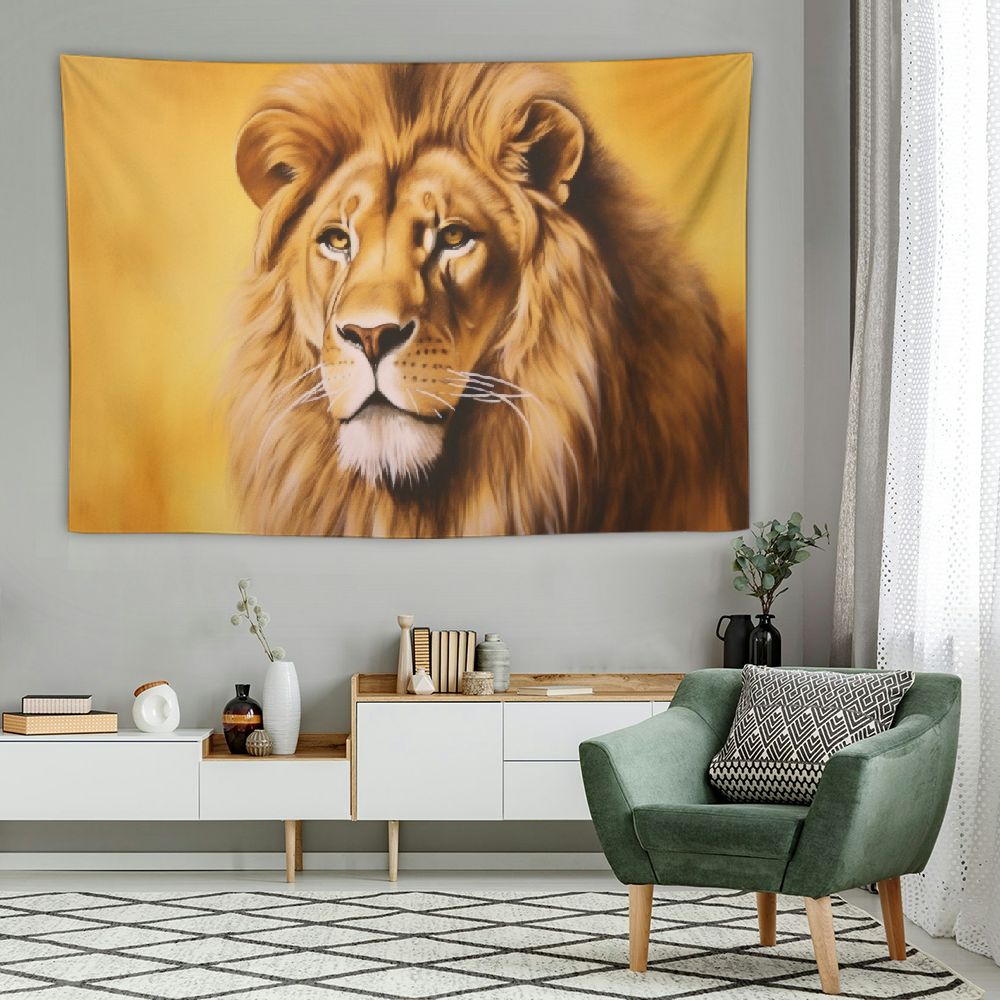 Fabric Lion Tapestry Wall Hanging Lion King Wall Tapestry Lion