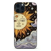 ONETECH FancyCase for iPhone 14 Case (6.1inch)-Sun and Moon Design Celestial Style Mystical Tarot Pattern Flexible Protective Clear Case Compatible with iPhone 14 (Sun&Moon)