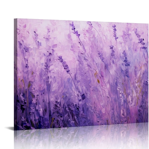 ONETECH Farmhouse Lavender Canvas Prints Wall Art Decor Desk Sign Fresh Lavender Blooms Poster Painting Framed Artwork Rustic Home Garden Kitchen Shelf Wall Decoration