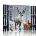 thumbnail image 1 of ONETECH Farmhouse Snowman Wall Art Winter Deer Elk Pictures Wall Decor Christmas Decor Canvas Prints Painting Framed Home Artwork for Bathroom Bedroom Kitchen Office Dining Room 20x16in, 1 of 4
