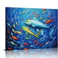 thumbnail image 1 of ONETECH Fish Abstract 18 Canvas Art - Home Decor Wall Art Print Poster Painting Large 20\x16\, 1 of 4