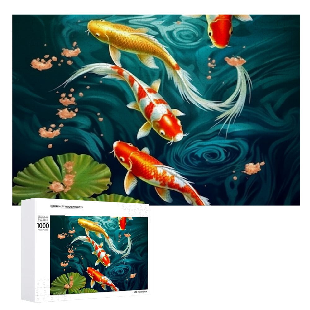 ONETECH Fish Lily Pads Water Wooden Puzzle for Adults and Kids 1000 PCS ...