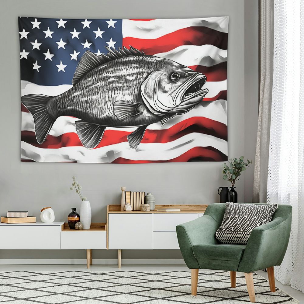 Fishing Tapestry Bass Fish Tapestry Fishing Sports Hobby