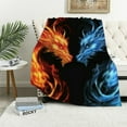 thumbnail image 1 of ONETECH Flame Dragon Throw Blankets Super Soft Warm Fuzzy Plush Blanket Cozy Luxury Bed Blankets All Season for Couch/Sofa/Gift, 1 of 6